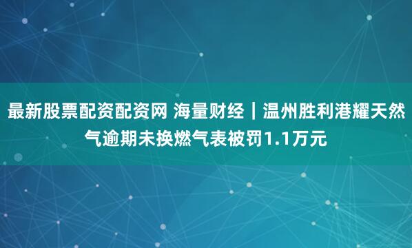 最新股票配资配资网 海量财经｜温州胜利港耀天然气逾期未换燃气表被罚1.1万元